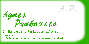 agnes pankovits business card